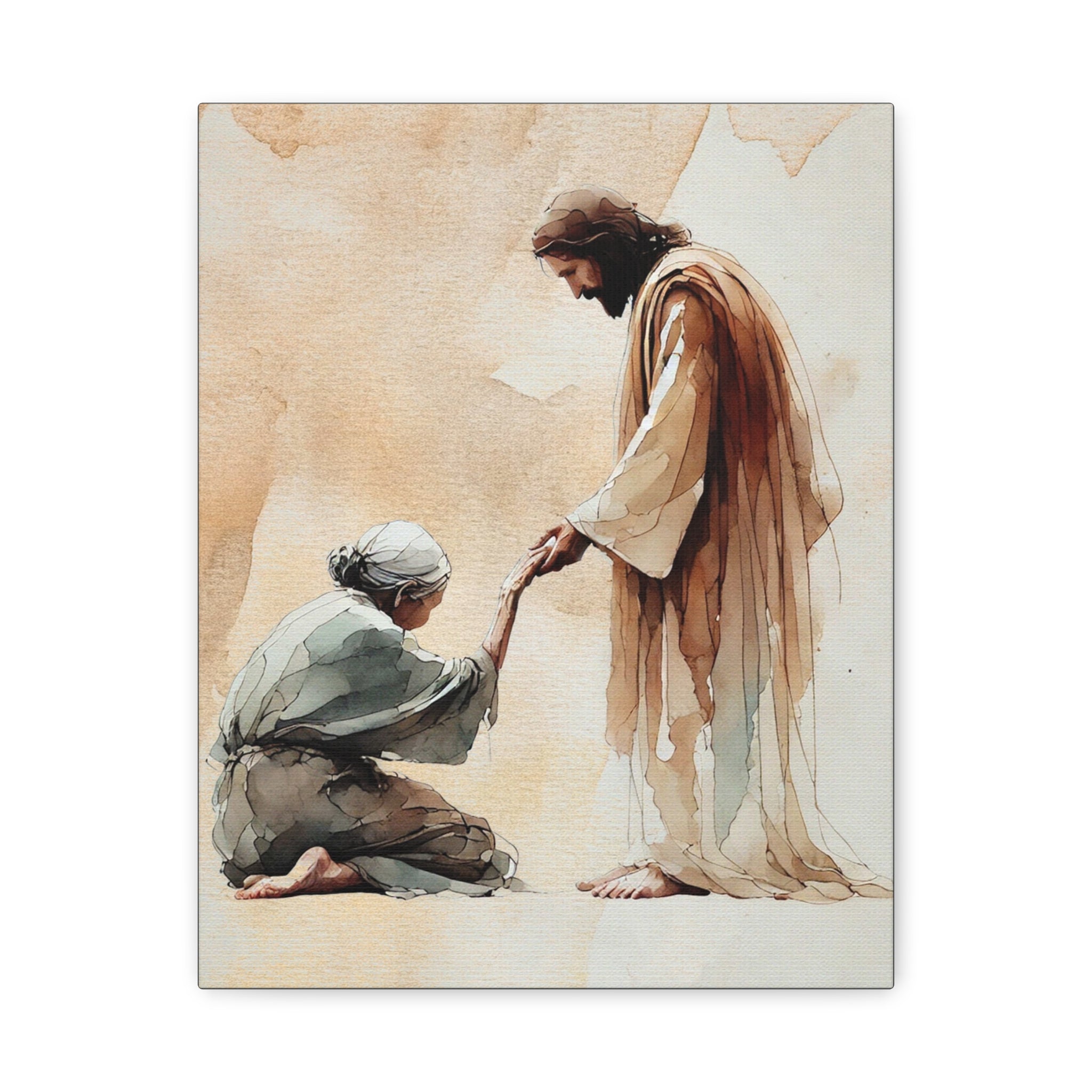 "Jesus and the Woman" Canvas Print