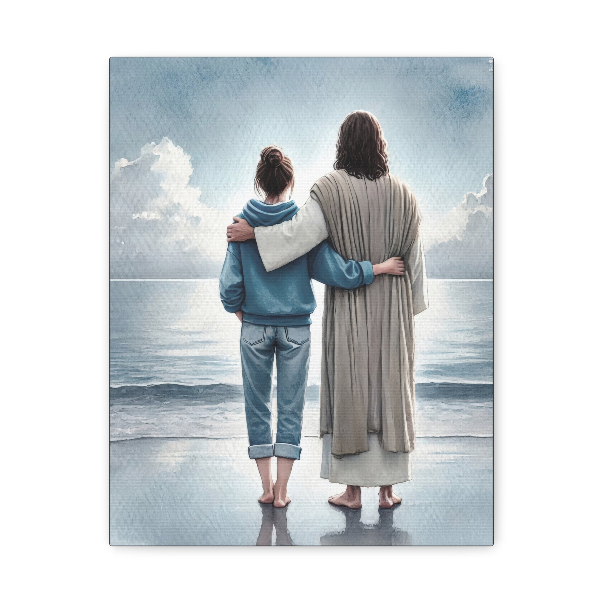 He Is With Us – Ocean Canvas Print
