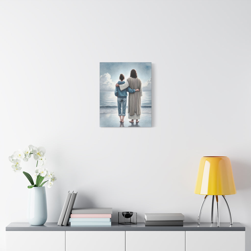He Is With Us – Ocean Canvas Print