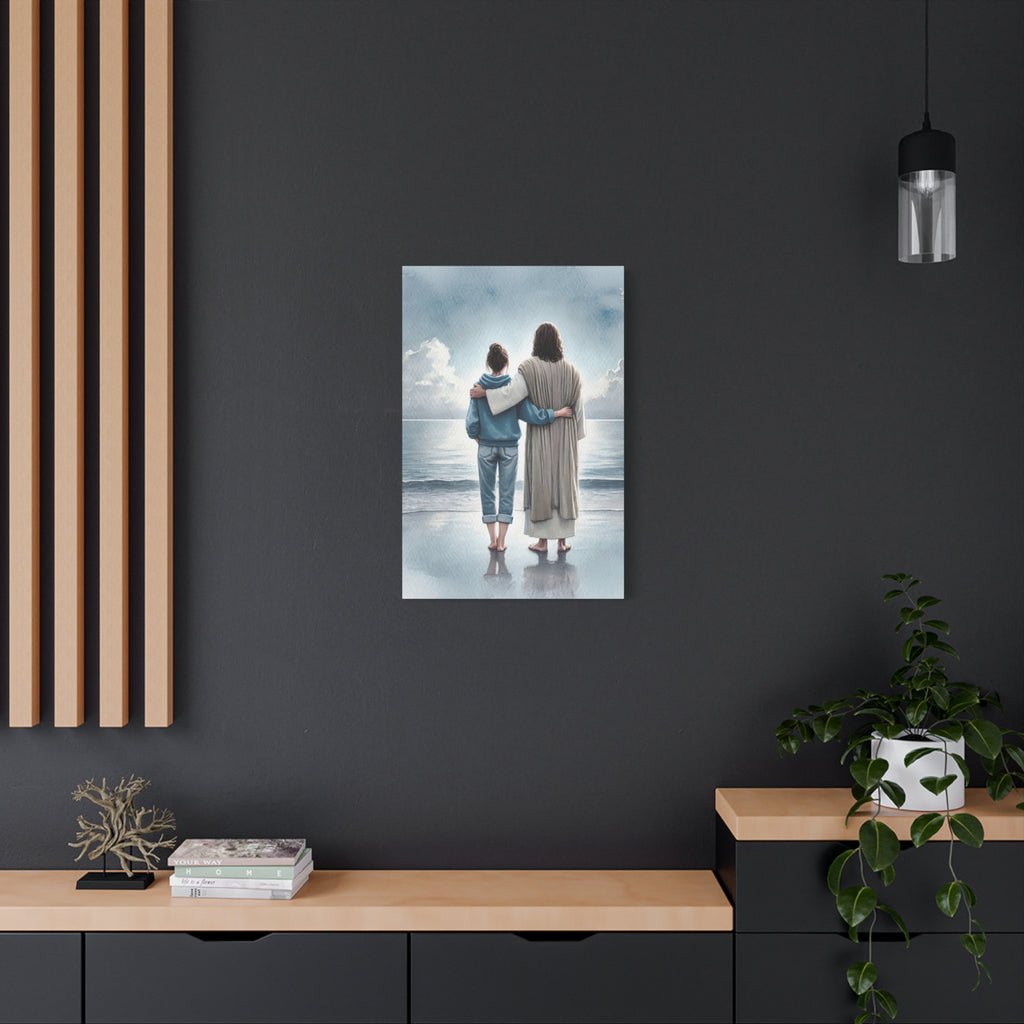 He Is With Us – Ocean Canvas Print