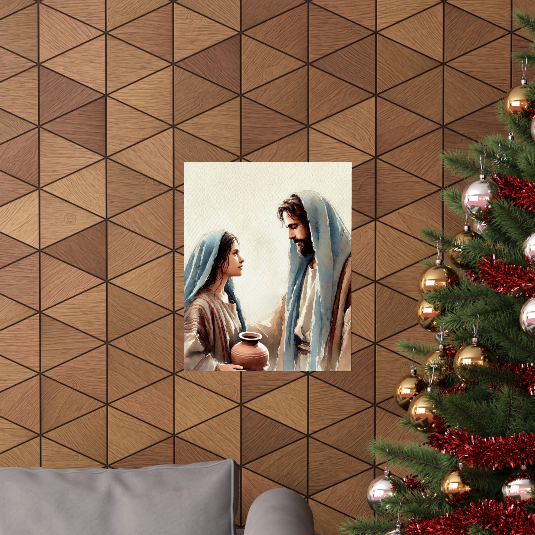 Jesus & The Woman at the Well - Archival Watercolor Poster Print