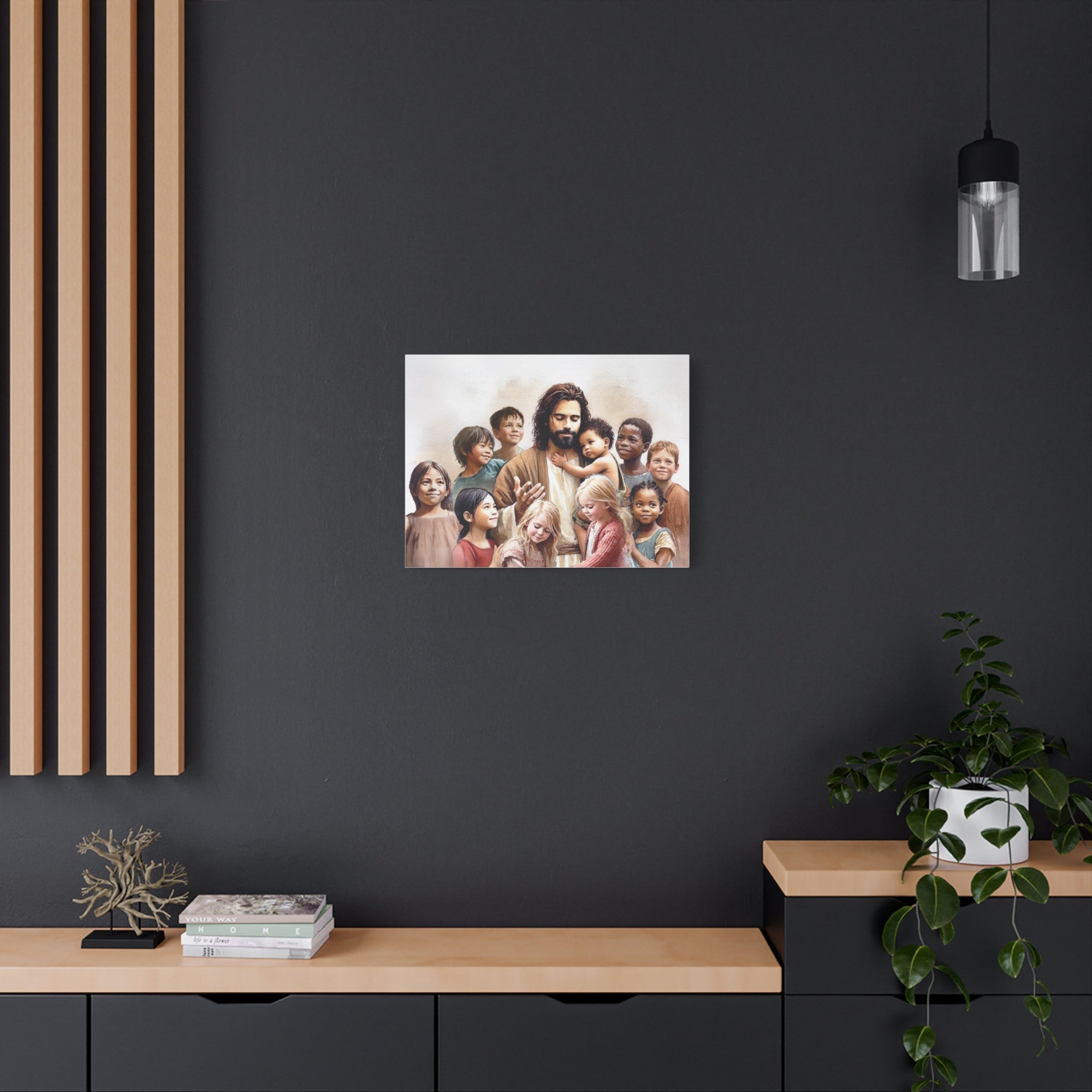 "Jesus and The Little Ones" Multicultural Christian Canvas Art