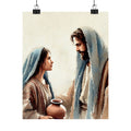 Divine Motherhood (Mary Holding Jesus) - Archival Watercolor Poster Print