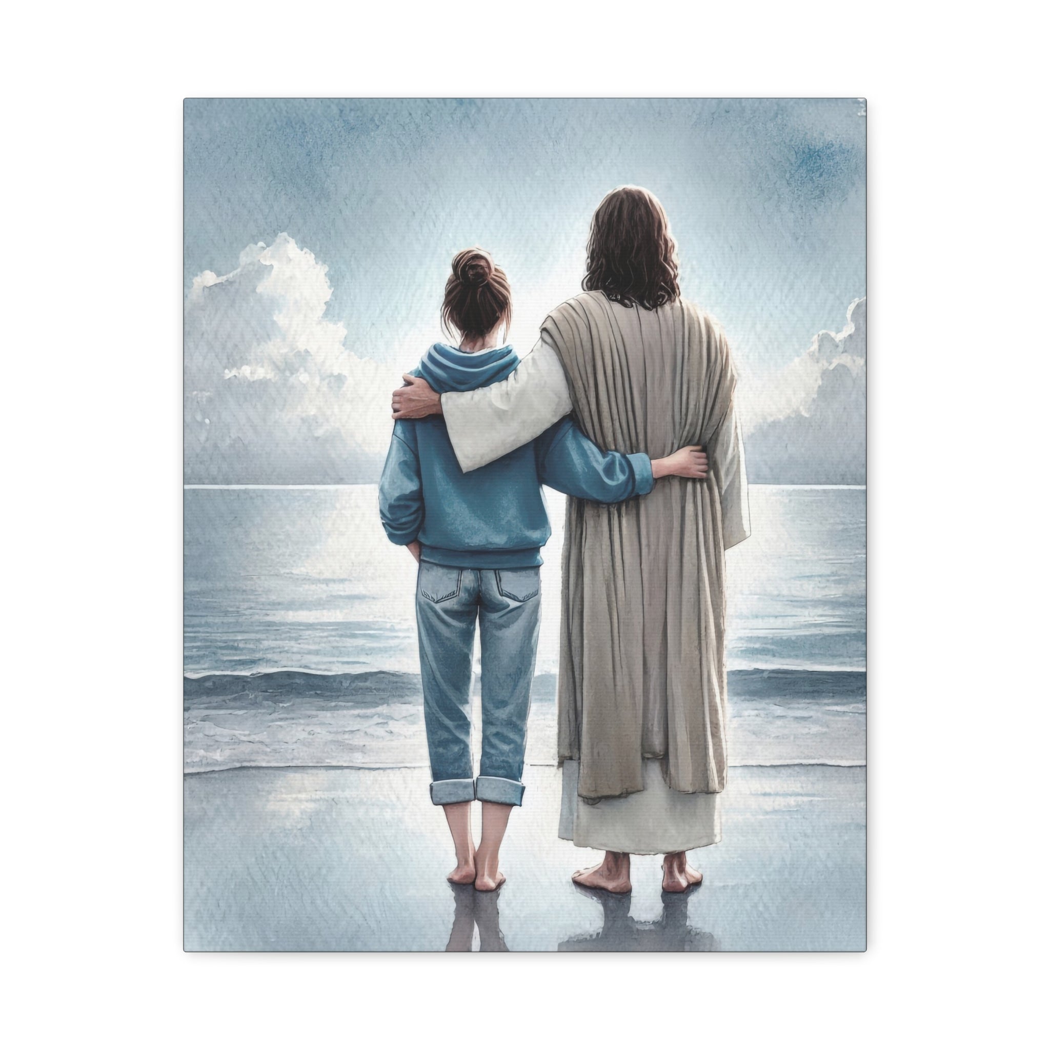 He Is With Us – Ocean Canvas Print