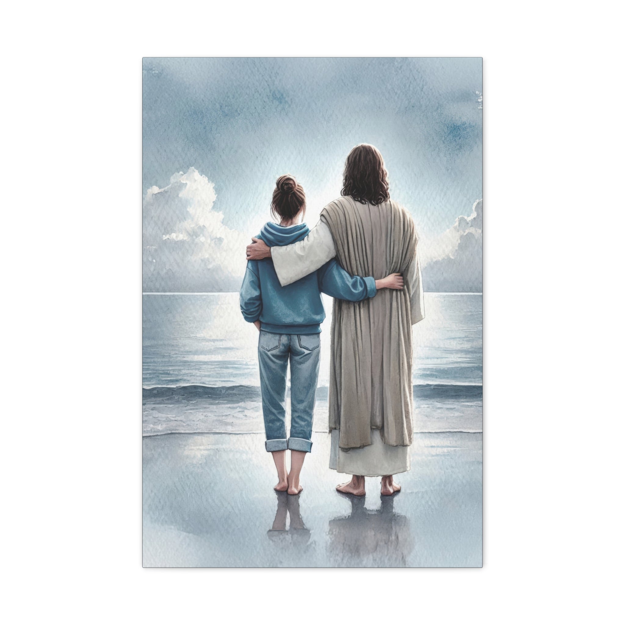 He Is With Us – Ocean Canvas Print