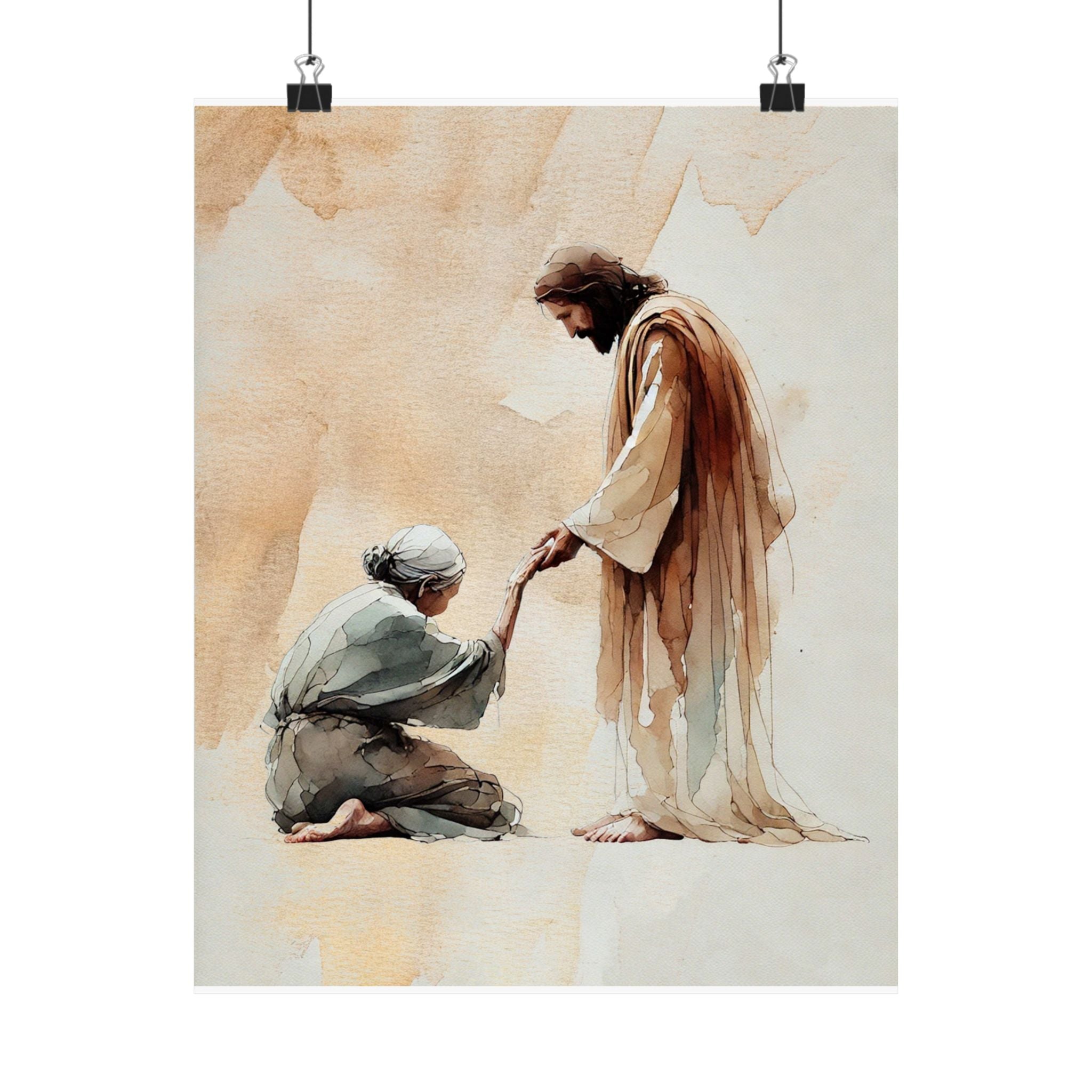 "Jesus and the Woman" Poster Print