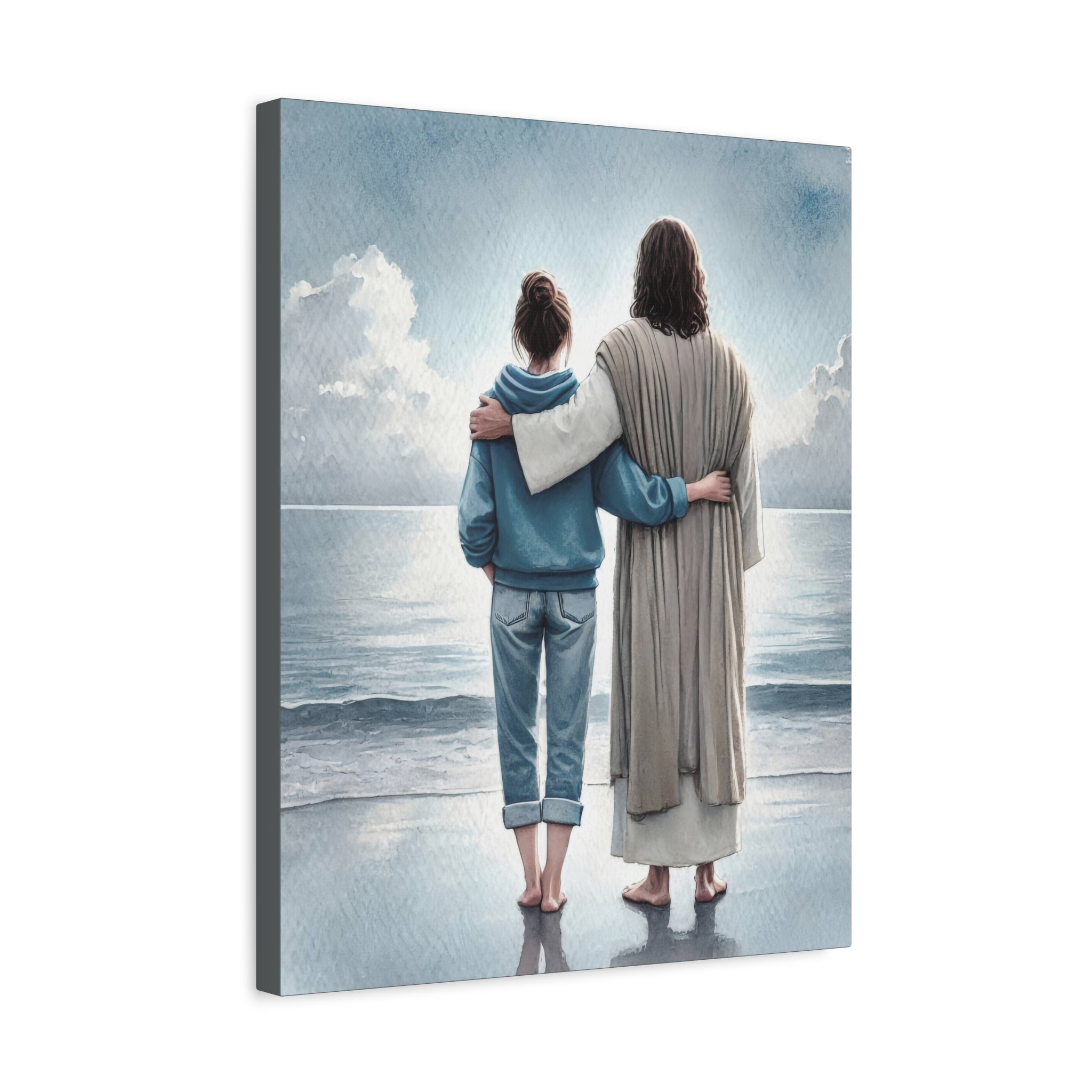 He Is With Us – Ocean Canvas Print