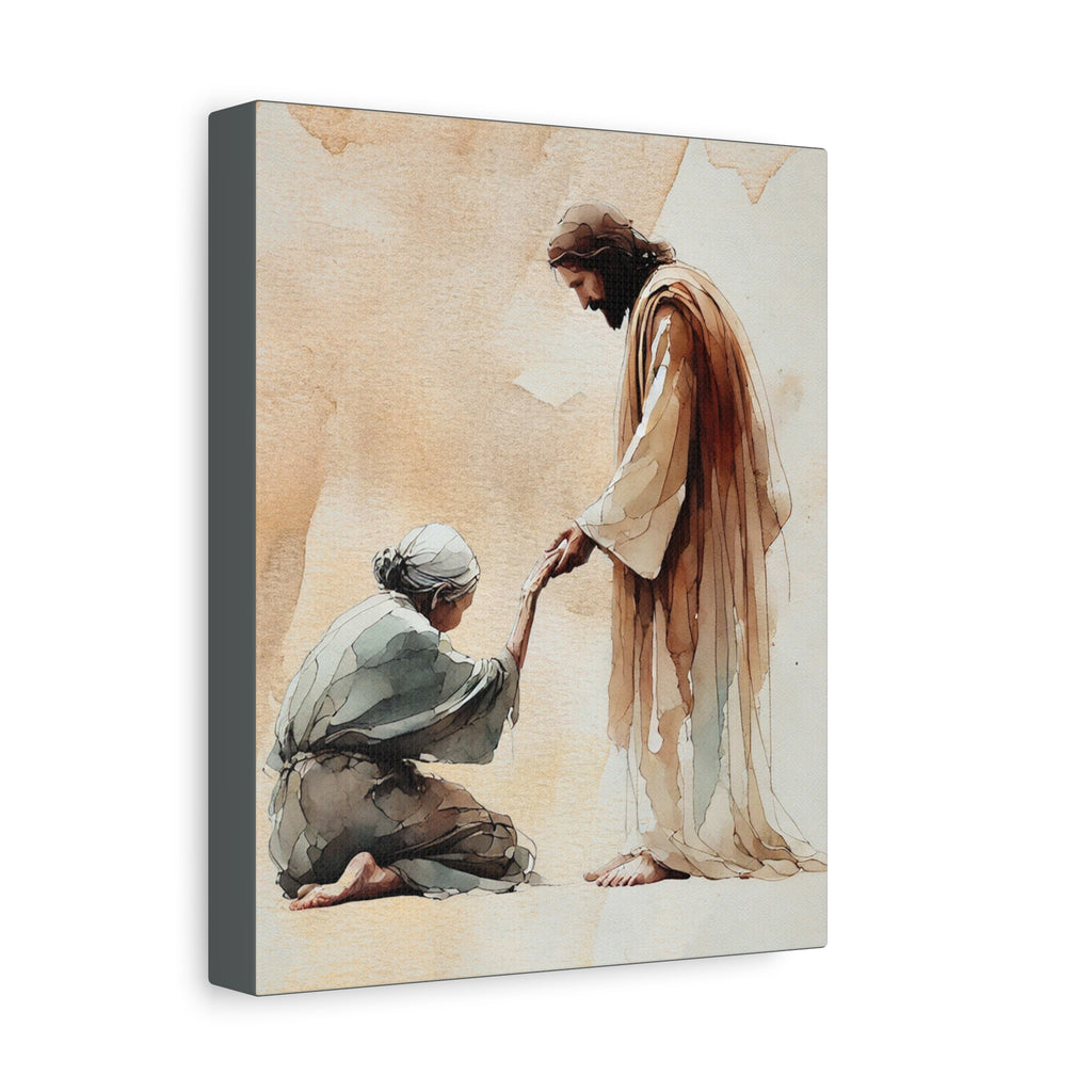 "Jesus and the Woman" Canvas Print