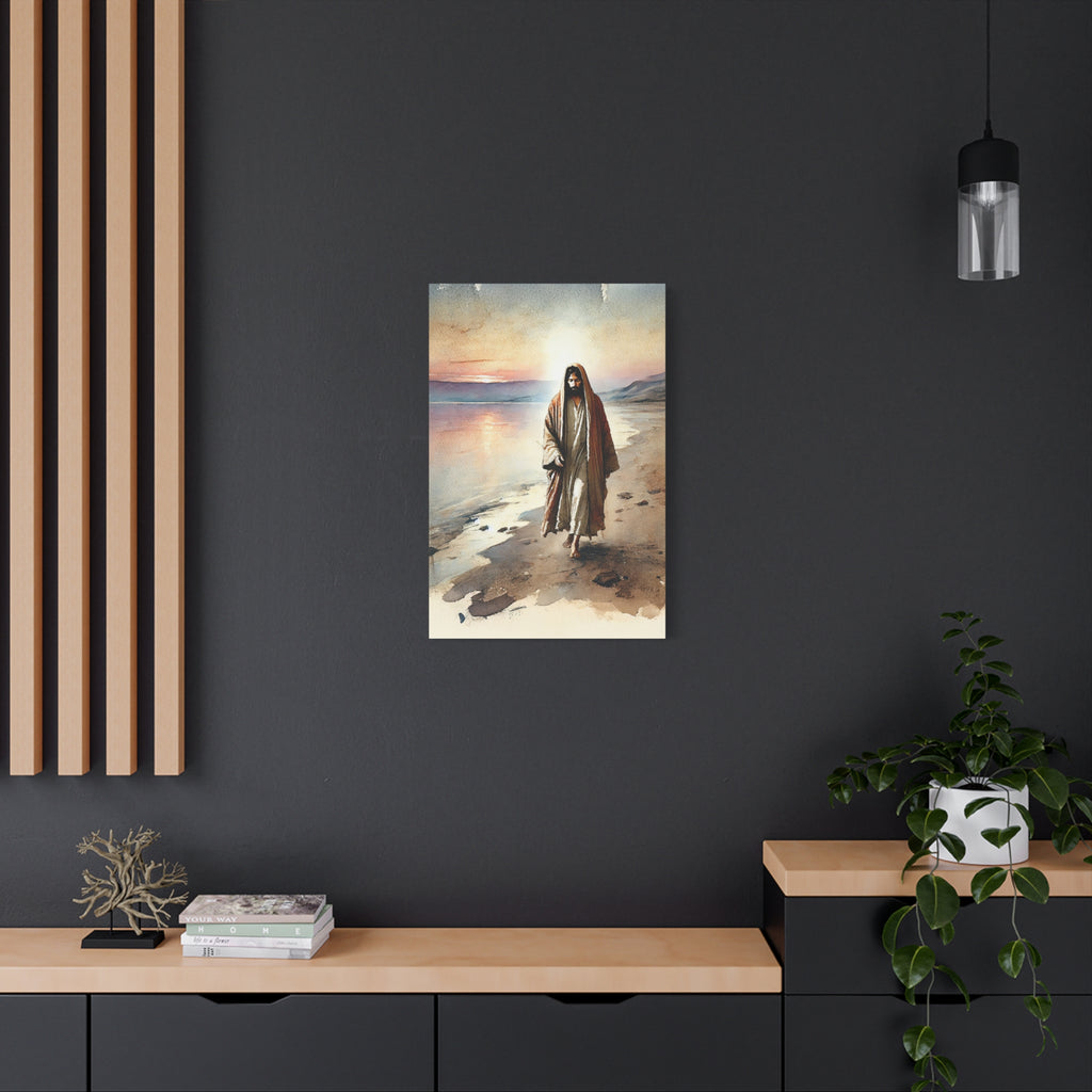 "Walking the Shores of Galilee" Canvas Print