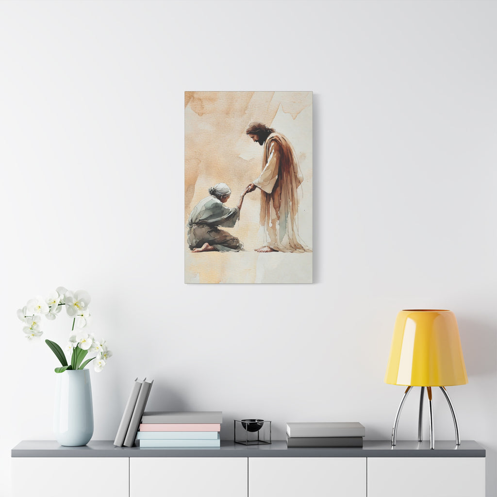 "Jesus and the Woman" Canvas Print