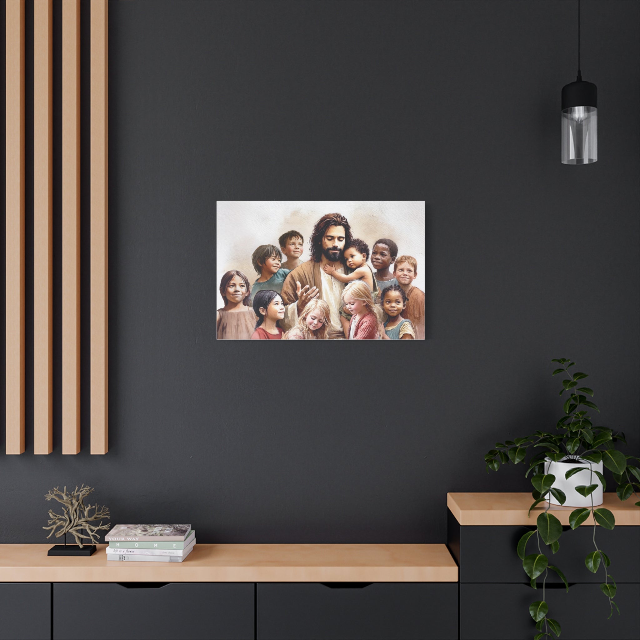 "Jesus and The Little Ones" Multicultural Christian Canvas Art