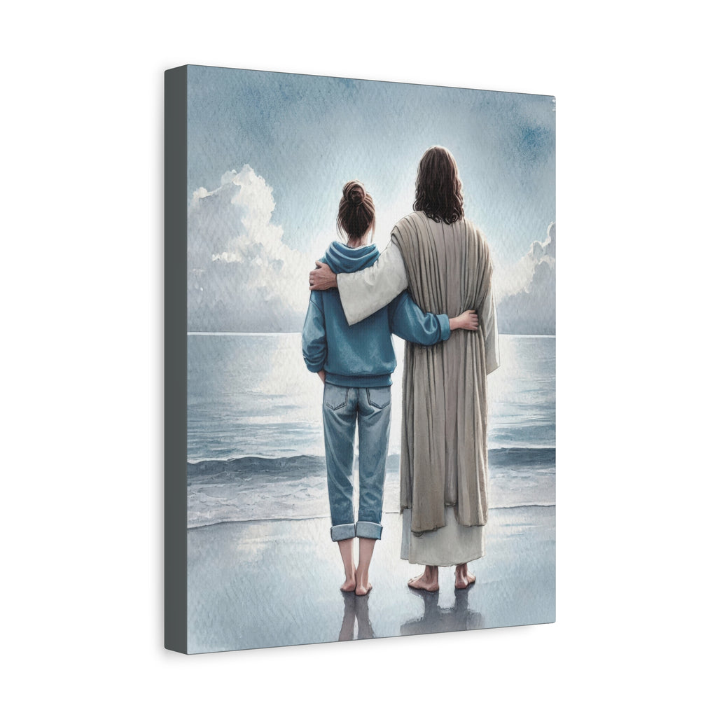 He Is With Us – Ocean Canvas Print