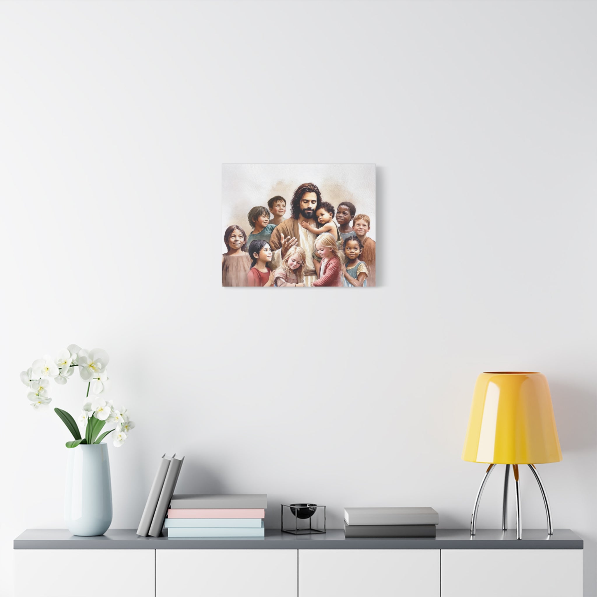 "Jesus and The Little Ones" Multicultural Christian Canvas Art