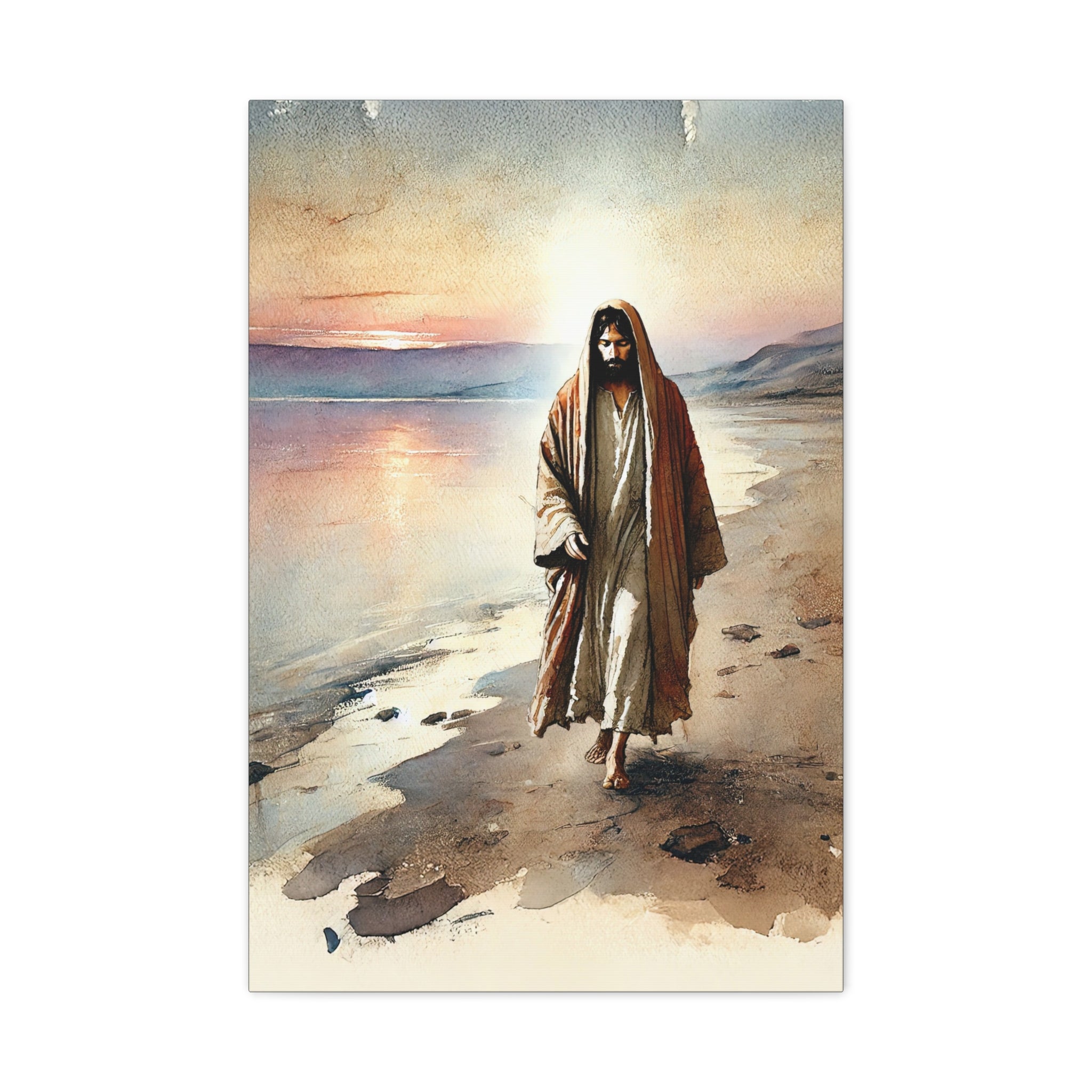 "Walking the Shores of Galilee" Canvas Print