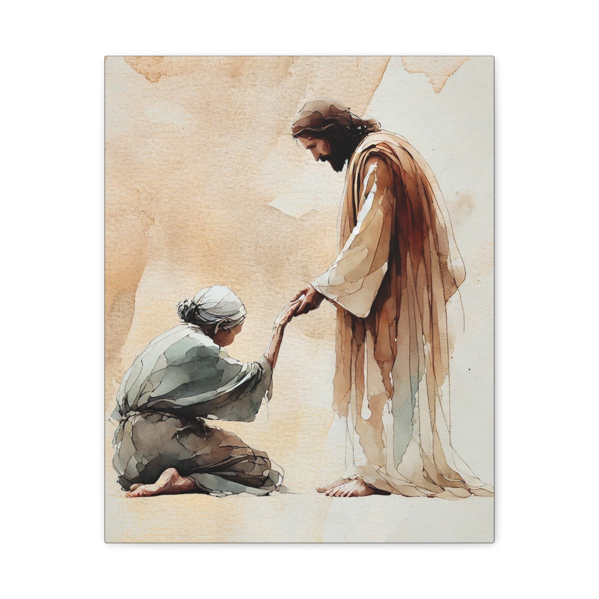 "Jesus and the Woman" Canvas Print