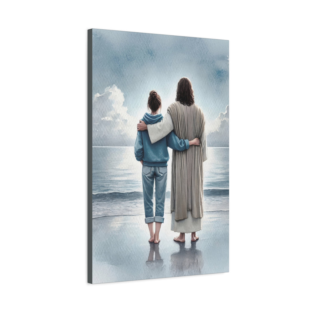 He Is With Us – Ocean Canvas Print