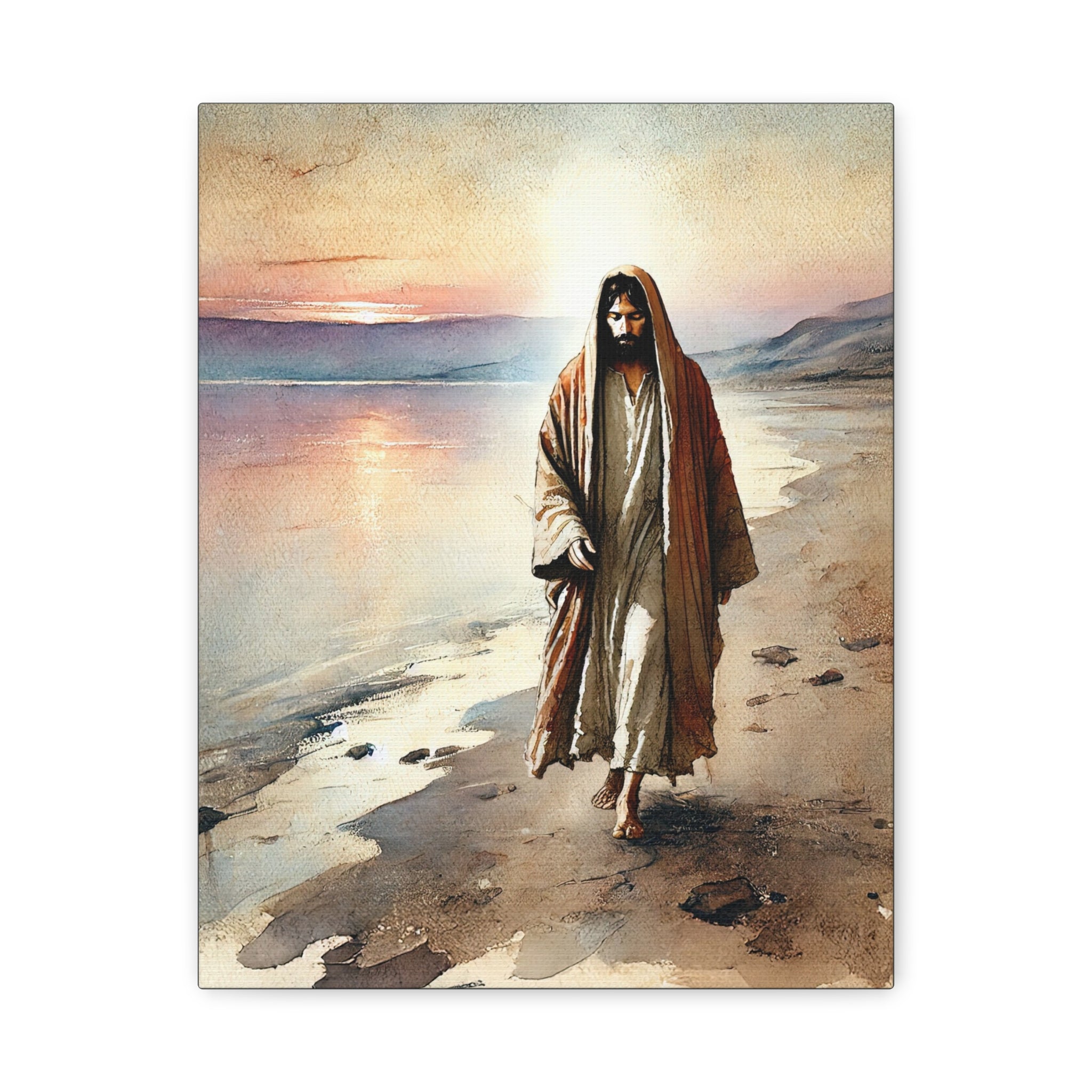 "Walking the Shores of Galilee" Canvas Print