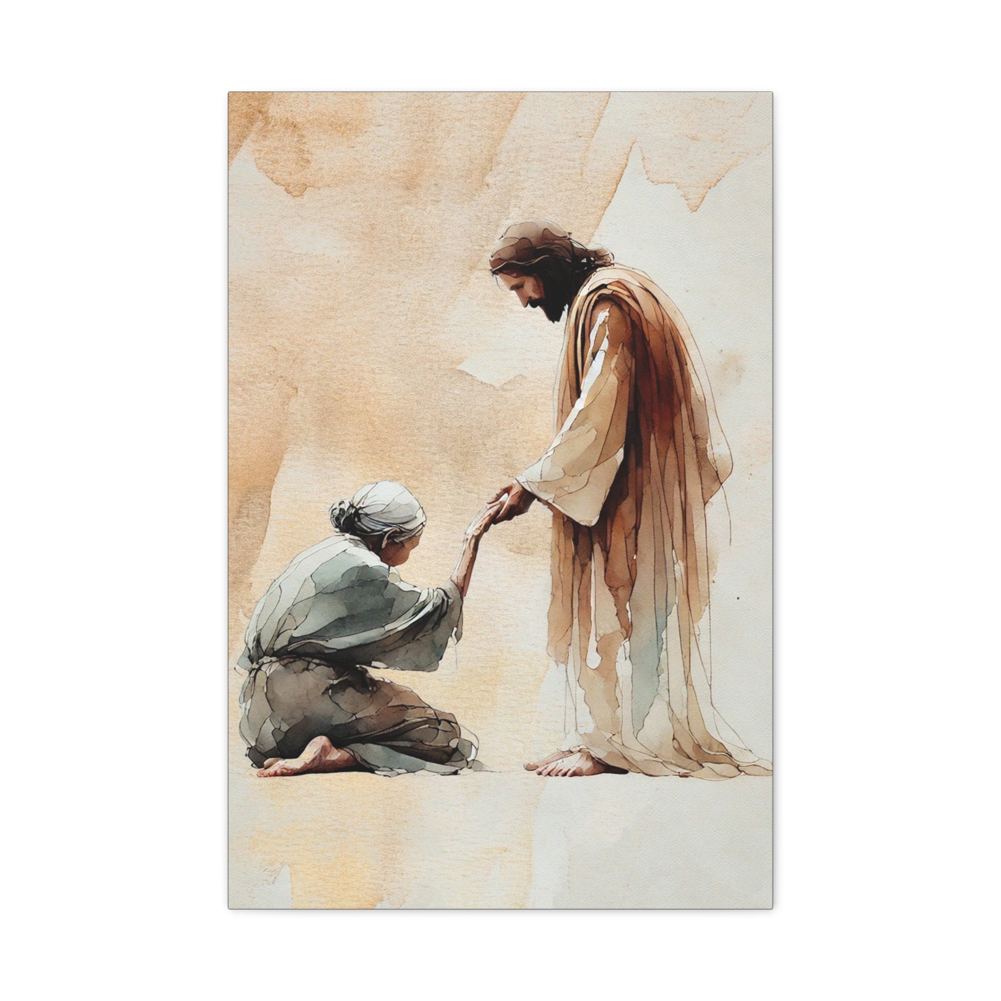 "Jesus and the Woman" Canvas Print