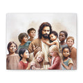 "Jesus and The Little Ones" Multicultural Christian Canvas Art