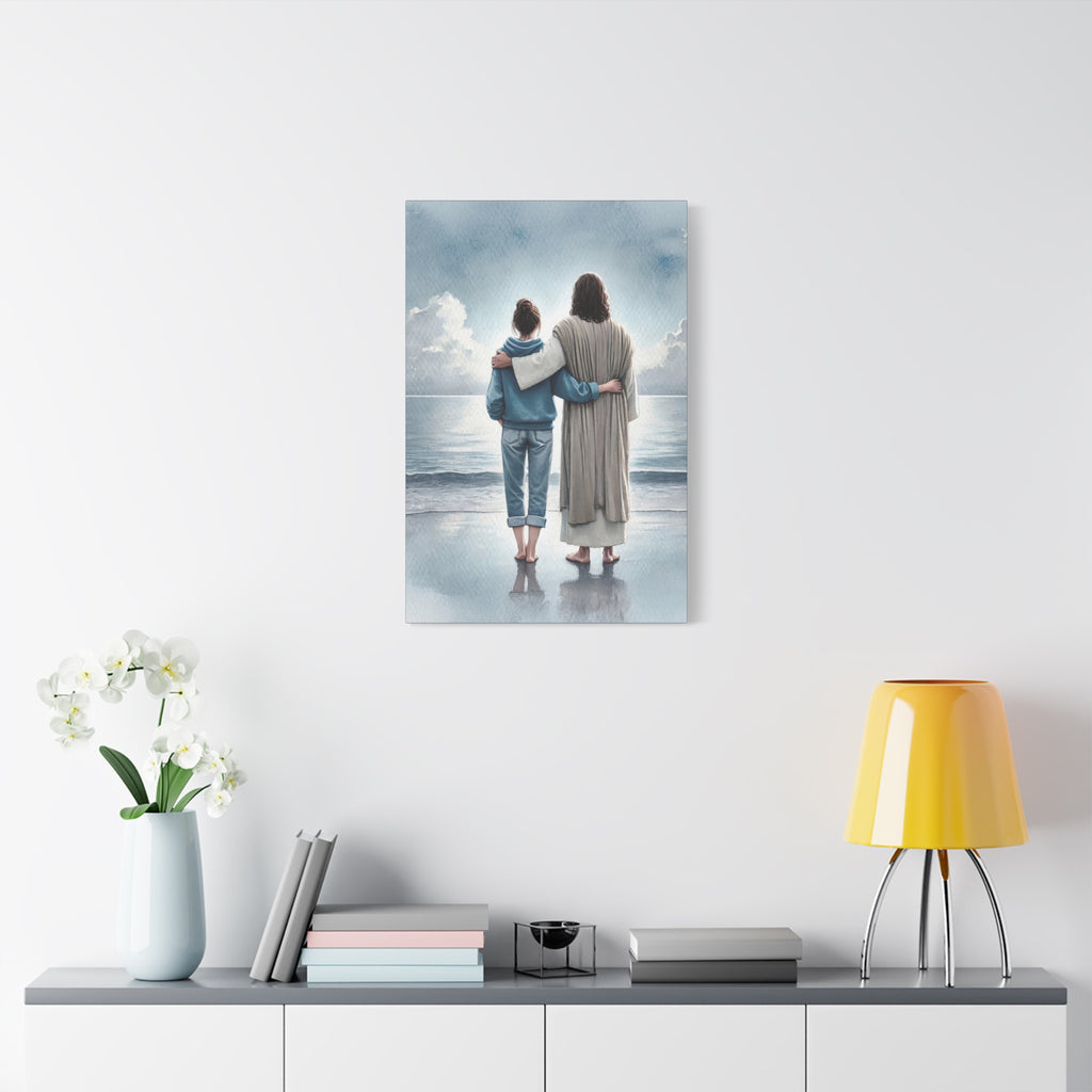 He Is With Us – Ocean Canvas Print