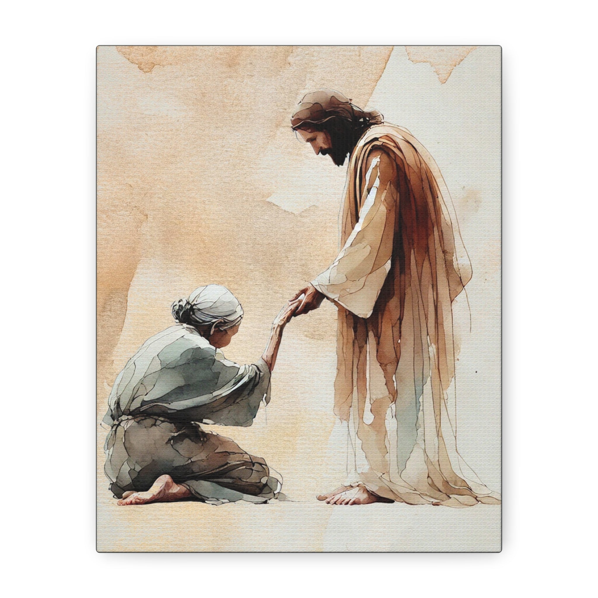 "Jesus and the Woman" Canvas Print