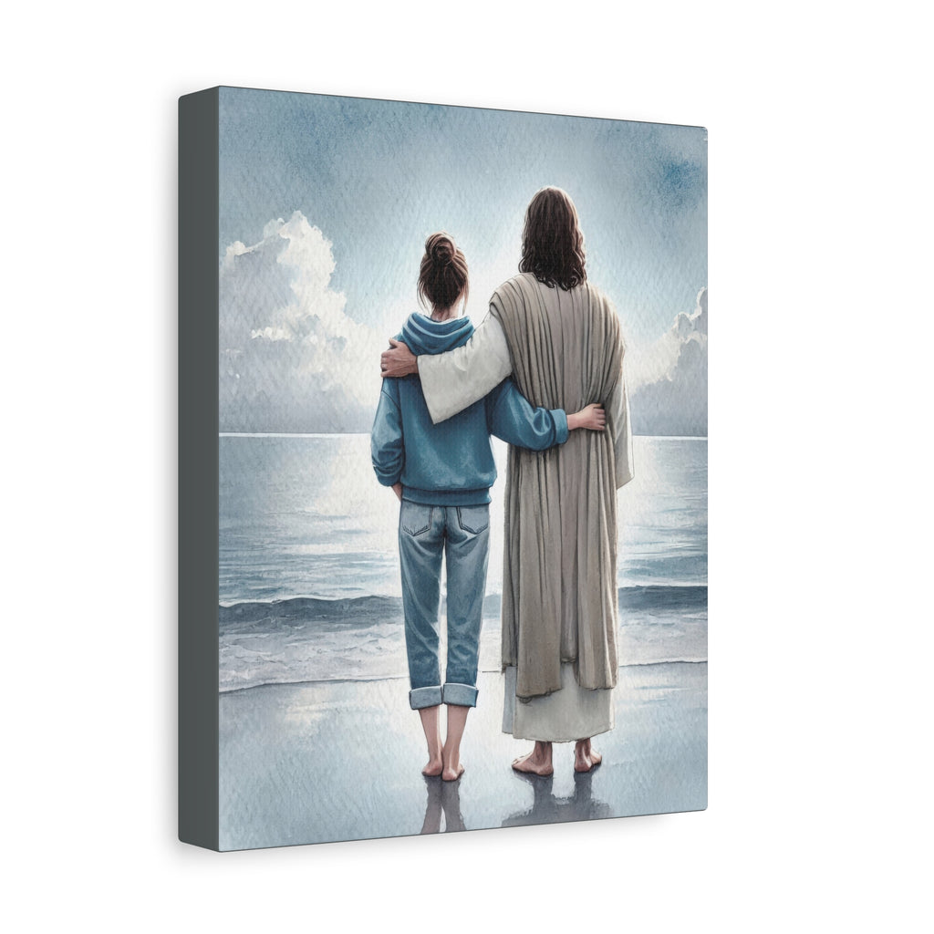 He Is With Us – Ocean Canvas Print