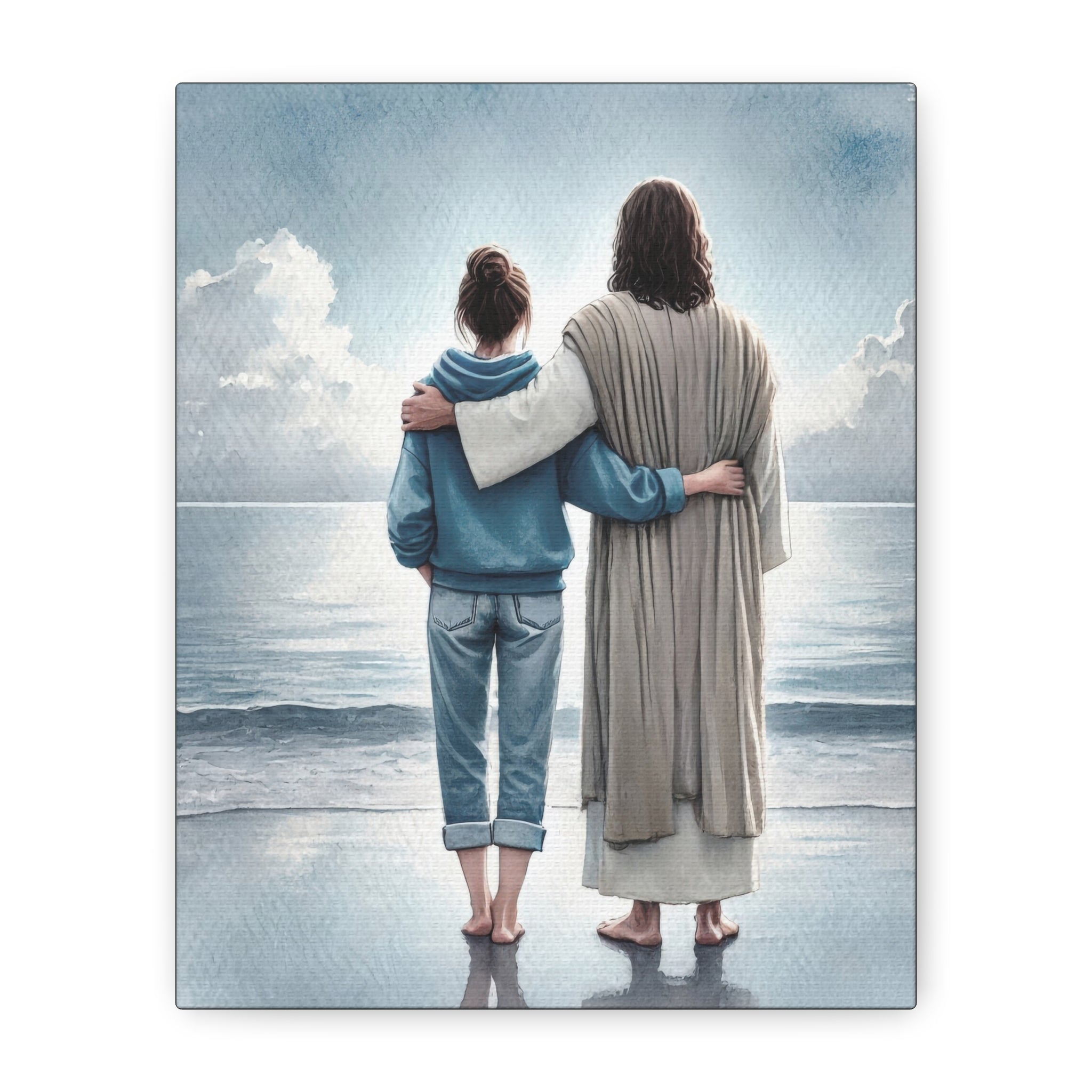 He Is With Us – Ocean Canvas Print