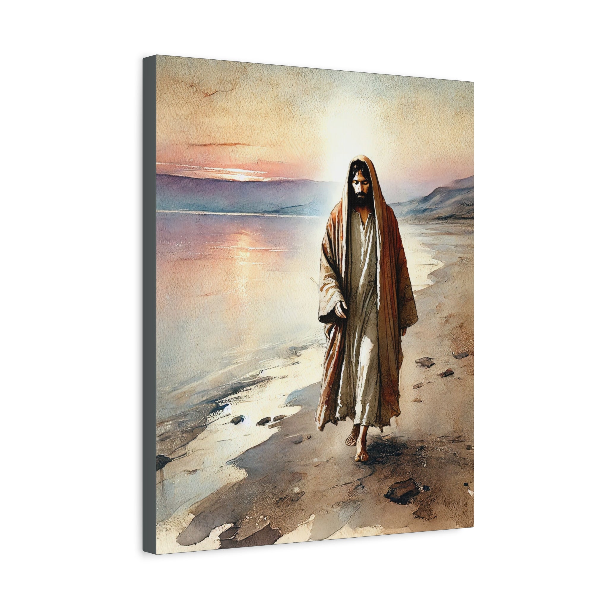 "Walking the Shores of Galilee" Canvas Print