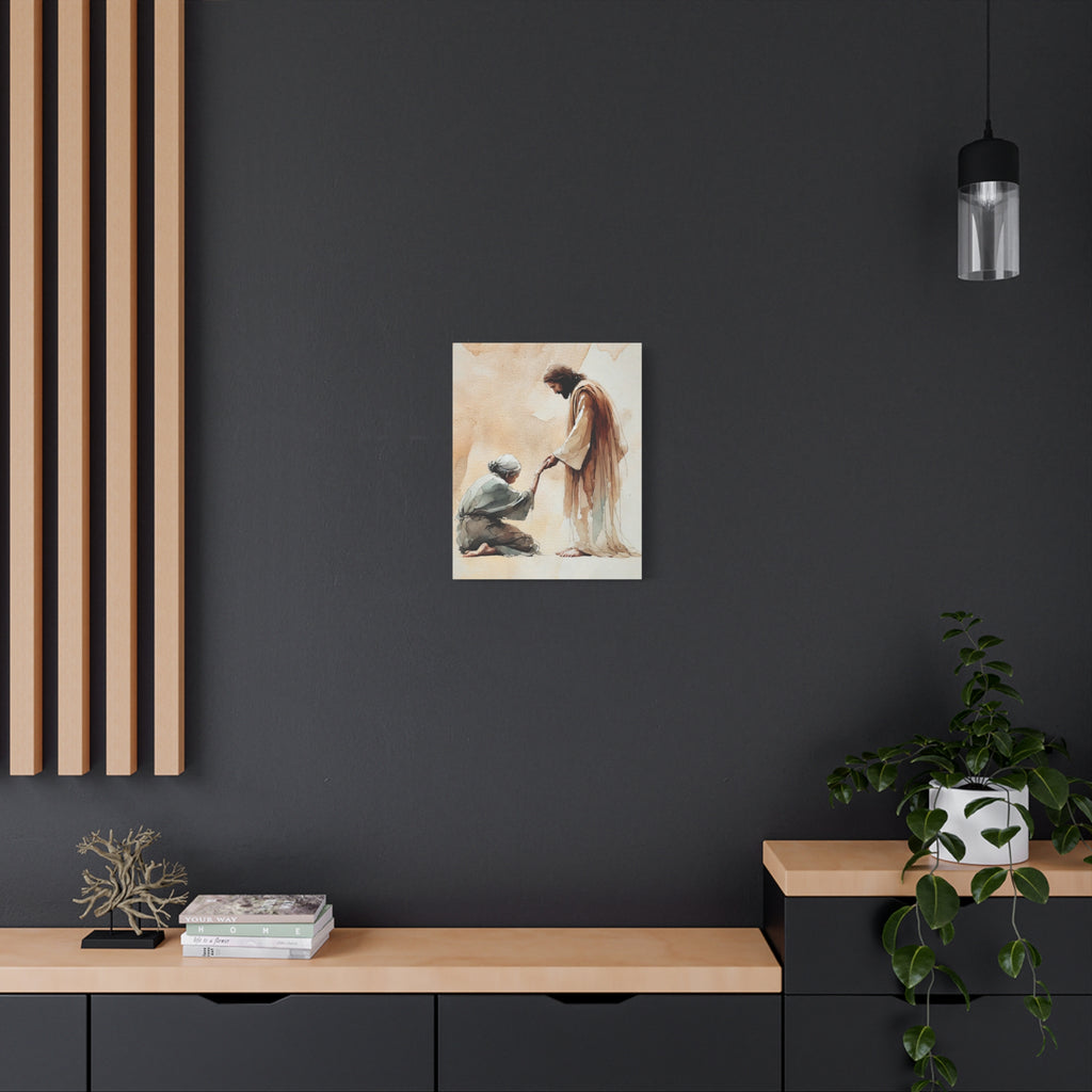 "Jesus and the Woman" Canvas Print