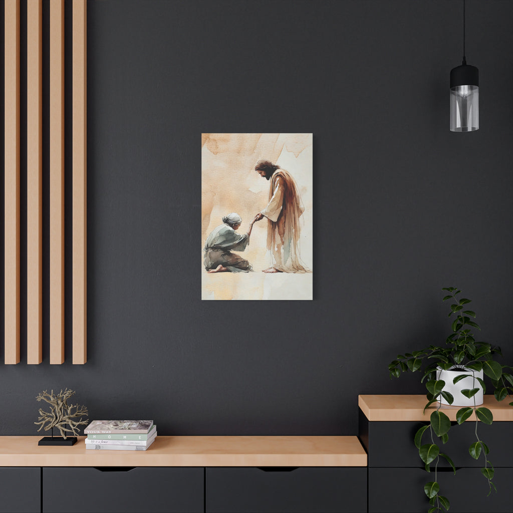 "Jesus and the Woman" Canvas Print