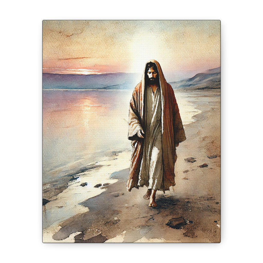 "Walking the Shores of Galilee" Canvas Print
